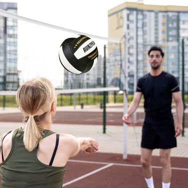 Волейбольний м'яч RUN2PEAK 0,5 кг, розмір 5, для тренувань, сеттер, чорний/білий