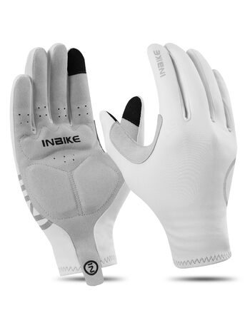 Велосипедні рукавички Inbike C701 M білі: теплі, вітронепроникні, дихаючі, з підтримкою сенсорного екрану та світловідбиваючими елементами для чоловіків та жінок