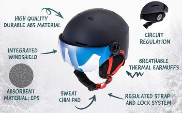 Шолом гірськолижний дитячий/жіночий/чоловічий Meteor, Navy blue (53-55 см)