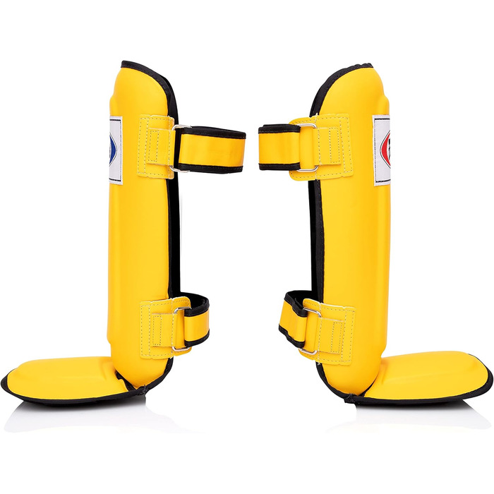 Щитки для гомілок Fairtex SP3 жовті, універсальні, для муай-тай, MMA, легкі та міцні, для чоловіків, жінок і дітей, розмір M