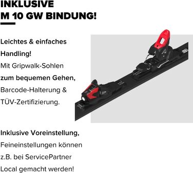 Лижі ATOMIC REDSTER SC для жінок та чоловіків | Високоякісні лижі з технологією TI Stabilizer | Densolite Core, білий/чорний, 154 см