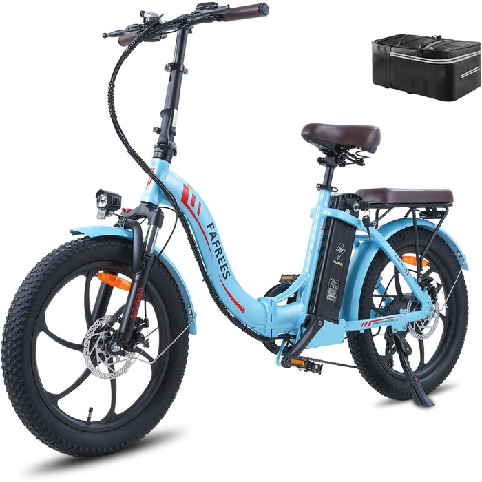 Електровелосипед Fafrees F20 Pro 20 дюймів, 36V 18Ah, 250W, фетбайк, складаний міський велосипед для дорослих, синій
