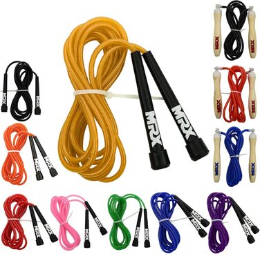 Стрибкове канат MRX PVC з пружиною для кардіотренувань, універсальний для дітей та дорослих, 22.9 см, жовтий