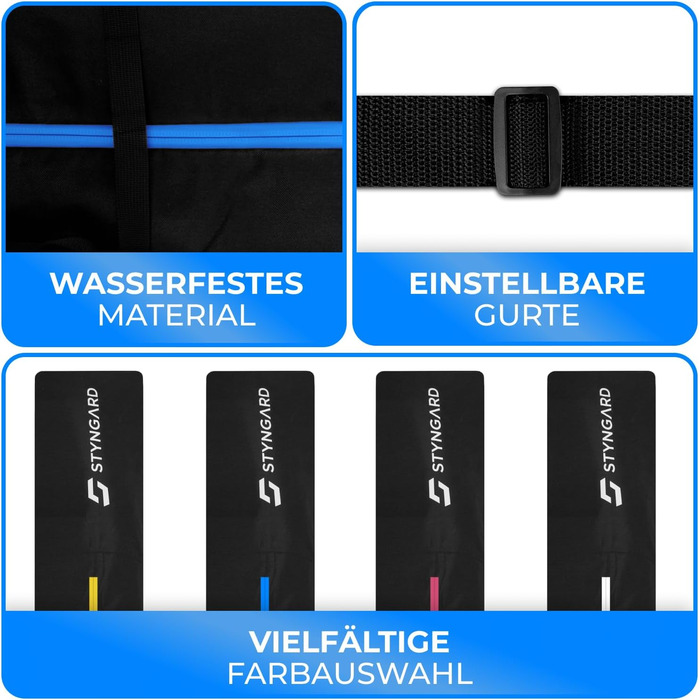 Набір для лижного спорядження STYNGARD: мішок для лиж (120-160 см) та чохол для лижних черевиків з відділенням для шолома (40 л), St. Moritz (чорний-синій)