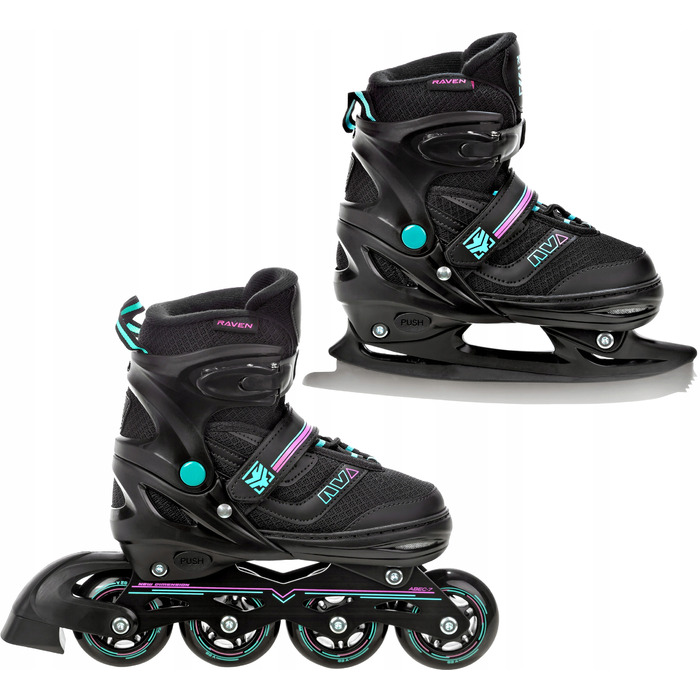 Ролики-коньки 2в1 RAVEN Drill Mint/Pink, розмір 34-37