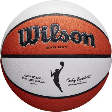 Офіційний баскетбольний м'яч Wilson WNBA, шкіряний, розмір 6, для залу, коричнево-білий