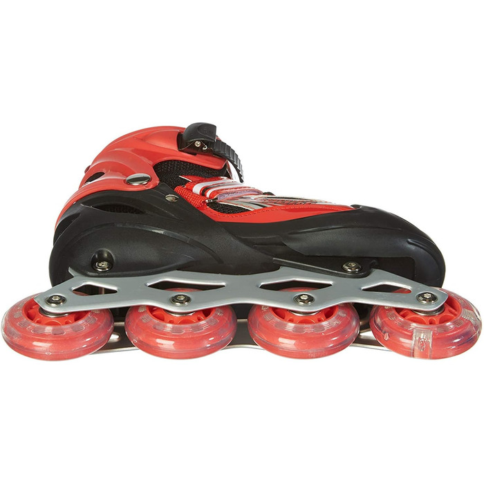 Дитячі ролики Kinder Inlineskates, розмір регулюється, світлові колеса, 4 розміри, 3 кольори (червоний, L (38-41))