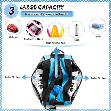 Сумка для роликів, ковзанів та скейтборду (блакитна) - дитяча сумка для спорту