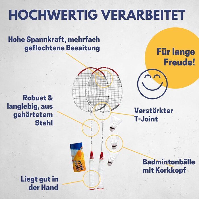 Набір для бадмінтона Best Sporting 260 XT – 2 ракетки, 3 м'ячики, сумка – для активного відпочинку