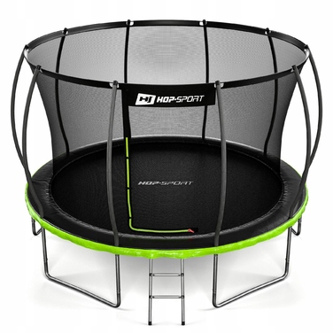 Батут із сіткою Hop-Sport Pumpkin 12 футів (366 см), чорно-зелений