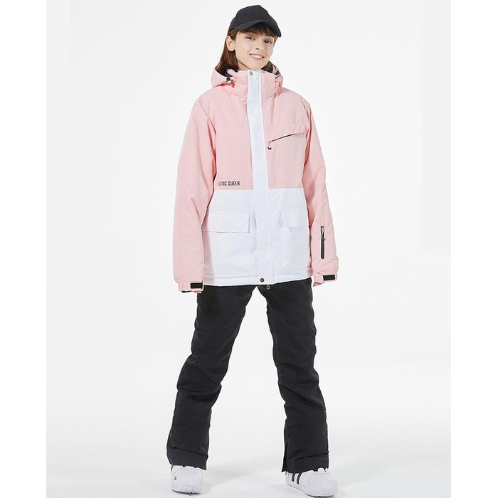 Жіночий гірськолижний костюм (2 частини) від ALSOGO: тепла водонепроникна куртка та штани для сноубордингу та катання на лижах, чорний