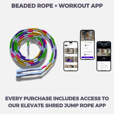 Стрибкове канат Elevate Rope Professional з перлами, 3м, регульований, поліестер - для фрістайлу, кардіо та трюків, для всіх рівнів, для використання в приміщенні та на вулиці