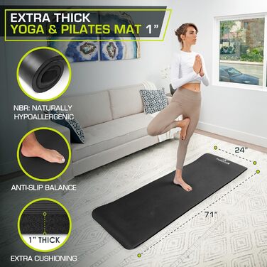 Килимок для йоги та пілатесу ProsourceFit Extra Thick