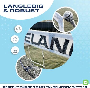 Дитячі футбольні ворота ELANI 240x150 см, великі, безпечні, стабільні, для саду, з чохлом та 8 кілочками, всепогодні, також для гандболу