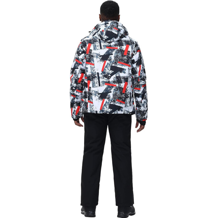 Костюм чоловічий гірськолижний HOTIAN, комплект куртка та штани, теплий зимовий костюм для сноубордингу, катання на лижах, походів, альпінізму, XL, червоно-біло-чорний