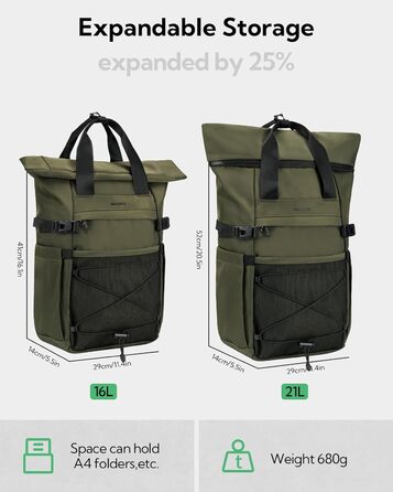 Рюкзак WATERFLY Rolltop 16-21 л для ноутбука 16