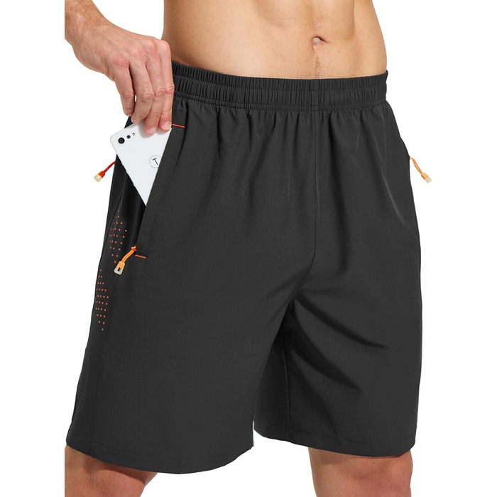 Шорти для бігу чоловічі Cimic, чорні, XL - дихаючі, швидковисихаючі, з кишенею на блискавці