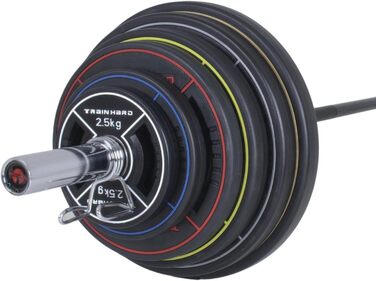 Олімпійські диски Train Hard 50 мм, чавунні, з гумовим покриттям, 2,5–25 кг