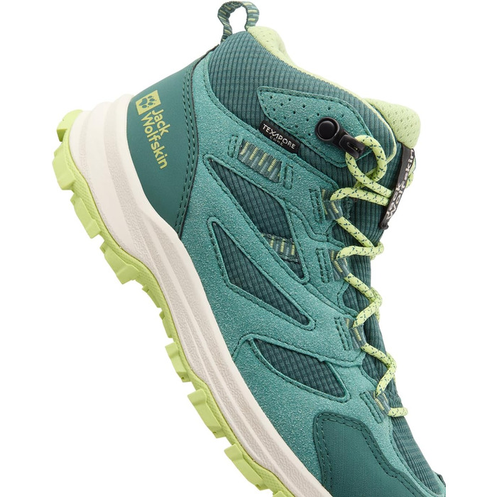 Черевики трекінгові Jack Wolfskin Vojo Tour Texapore Mid K (35 EU, Смарагдовий зелений)