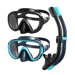 Набір для снорклінгу G2RISE для дорослих, маска для плавання та трубка, чорний+темно-зелений