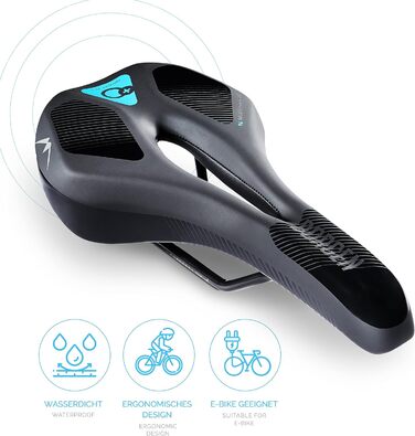 Сідло Borgen MTB для чоловіків та жінок - надзвичайно зручне та м'яке - сідло для трекінгу, гірського велосипеда та шосе