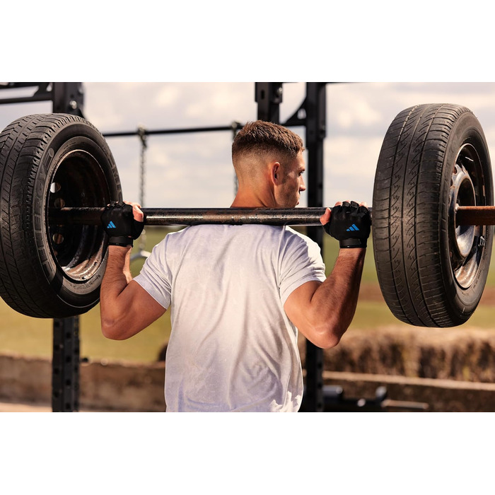 Тренувальні рукавички Adidas Essential, сині, розмір L - технологія Aeroready, комфортна підошва з велюру