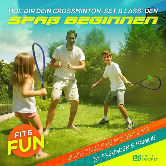 Набір для кросмінтону Rush Racket Junior, 2 ракетки, синій