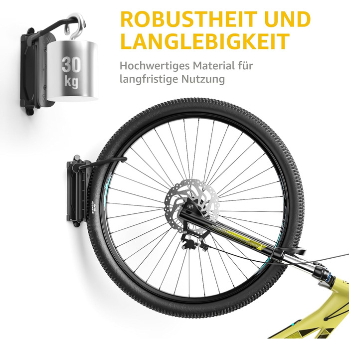 Кріплення для велосипеда на стіну monTEK - 4 шт. для гаража, економія місця, стабільне кріплення