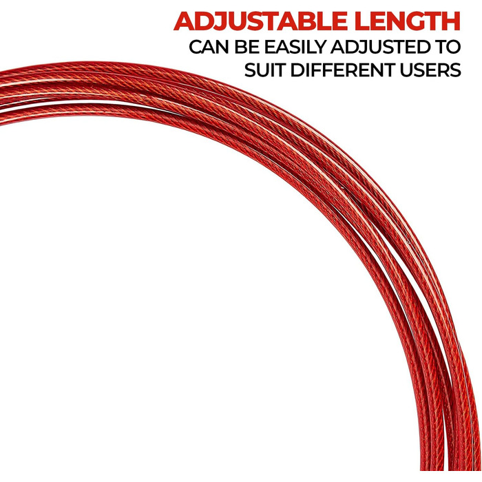 Скакалка Edifit для фітнесу, боксу та тренувань вдома, 3 метри, регульована ручка 165 мм, червоно-чорний