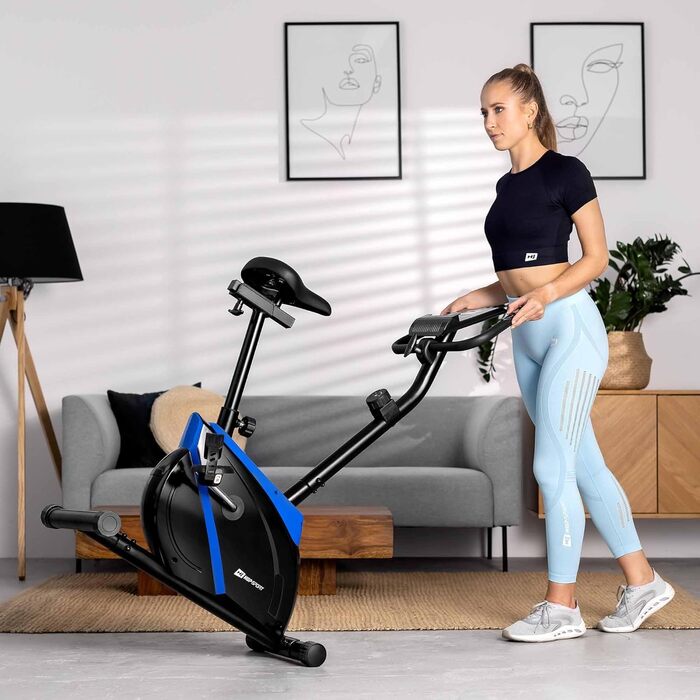 Велотренажер Hop-Sport Onyx для дому з комп'ютером, пульсометром, 8 рівнями навантаження, маховик 7 кг, до 120 кг