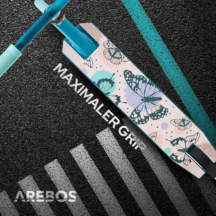 Трюковий самокат Arebos для дітей і дорослих, ABEC-9, алюмінієва гальмівна платформа, до 100 кг, з підніжкою