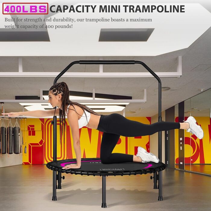 Трамплін для дому DARCHEN, 100 см, до 200 кг, з поручням, червоний