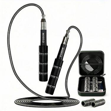 Стрибальний скакалка Speed Jump Rope для фітнесу, боксу та кардіо, складана з PVC-тросом, чорна