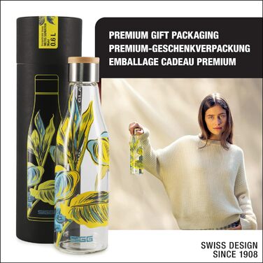 Скляна пляшка для води SIGG Metis Sumatra 0.6 л, без пластику, герметична, термостійка, BPA-free, співпраця з One Tree Planted