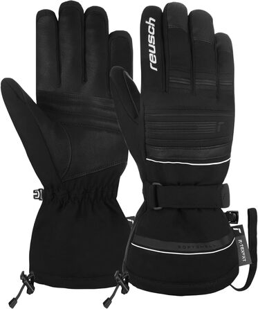 Чоловічі лижні рукавички Reusch Conan R-Tex XT, чорні-білі, розмір 7, водонепроникні