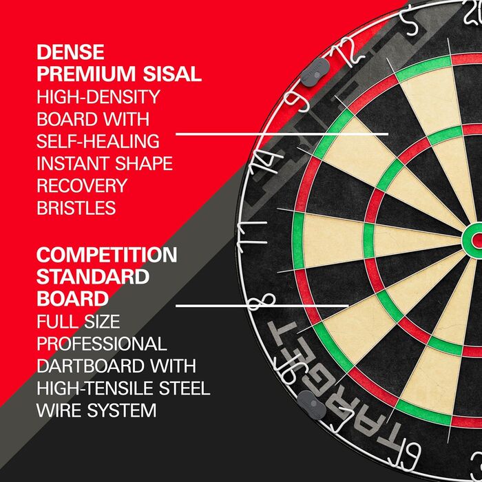 Набір дротиків Target Darts Rift: професійна сталева мішень без рамки + 2 комплекти дротиків 17г + додаток DartCounter (1 місяць)