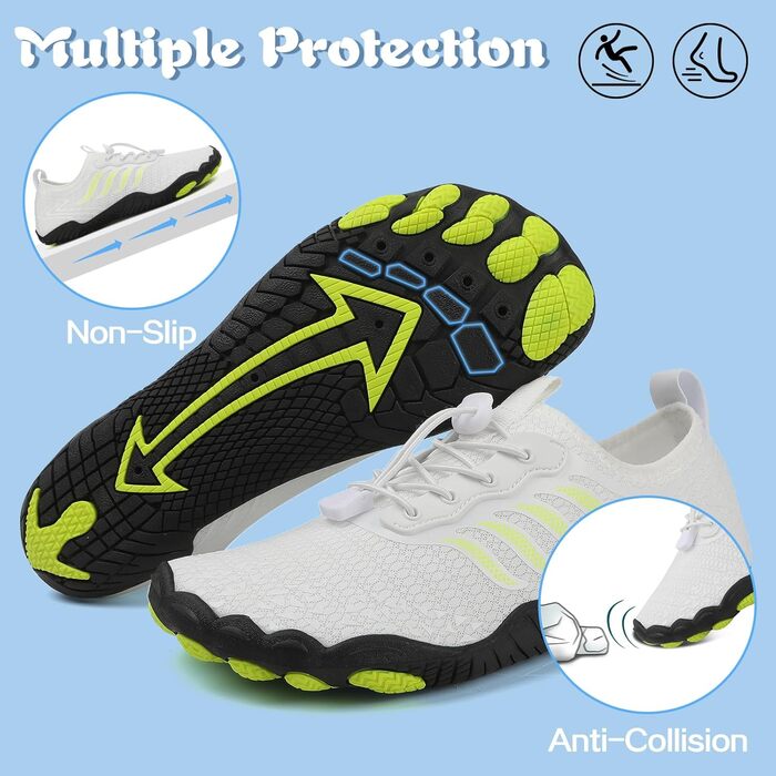 Чоловічі та жіночі аквашузи для плавання та серфінгу, швидко сохнуть, розмір 40 EU, білі