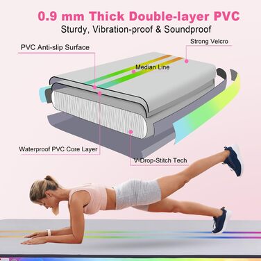 Надувна тренувальна мат ROMELANDS 400x100x10 см для йоги, гімнастики та акробатики