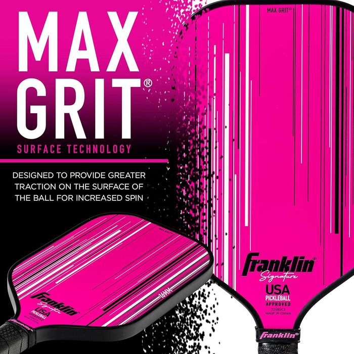 Професійна ракетка для піклболу Franklin Sports Signature Series, з MaxGrit покриттям, сертифікована USAPA, поліпропіленовий сердечник 13/16 мм