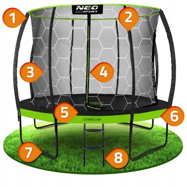 Батут із сіткою NEOSPORTS 312 см FT 10 (304-312 см)