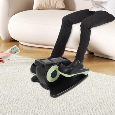 Еліптичний тренажер під стіл з пультом та дисплеєм, регульована швидкість, електричний, для дому, чорний+зелений