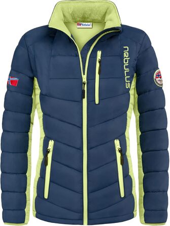 Жіноча куртка Nebuus GRAFFITY: тепла, універсальна куртка для активного відпочинку (M, темно-синій/лаймовий)