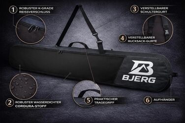 Чохол-сумка для сноуборда Bjerg Boardbag, рюкзак для транспортування сноуборда до 170 см, антрацит, Made in Europe