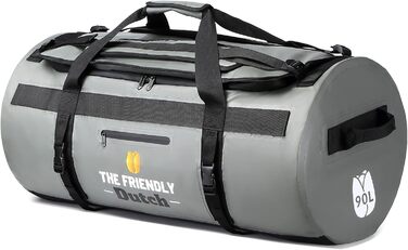 Велика водонепроникна спортивна сумка-рюкзак 90L для чоловіків, сіра, Duffel Bag для подорожей і спорту