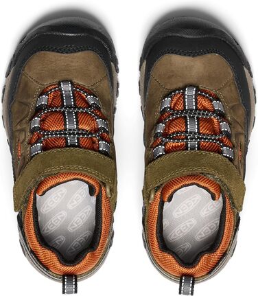 KEEN Targhee 4 Low - Водонепроникні трекінгові черевики для дітей (Dark Olive Gold Flame, 32/33 EU)