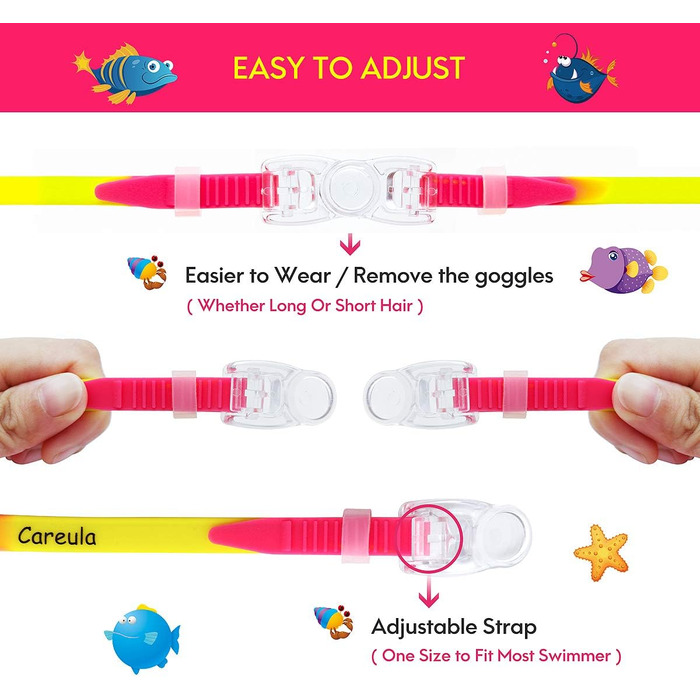 Дитячі окуляри для плавання Kinder A4 Pink, 2-12 років