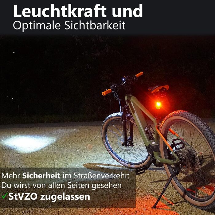 Набір велосипедних ліхтарів BemiX StVZO, LED, водонепроникні, з швидкою фіксацією