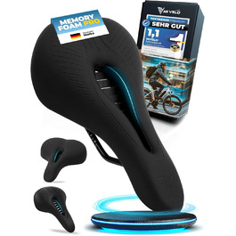 Велосипедне сідло MIVELO Comfort PRO з Memory Foam: дихаюче, зручне для жінок та чоловіків, ергономічне, для максимального комфорту (MTB)