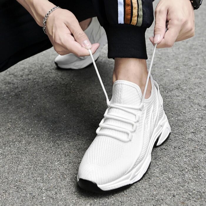 Збільшувачі висоти Elevate Shoes: кросівки з підняттям на 6/8/10 см, сітка, білі, 43 EU