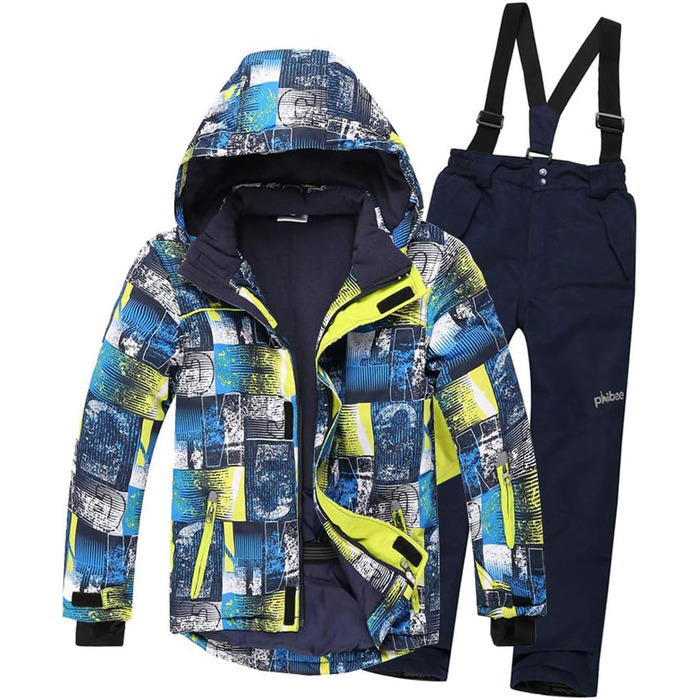 Дитячний гірськолижний костюм 2 частини: куртка та штани для дівчаток, теплий зимовий костюм для активного відпочинку, темно-синій, розмір 110